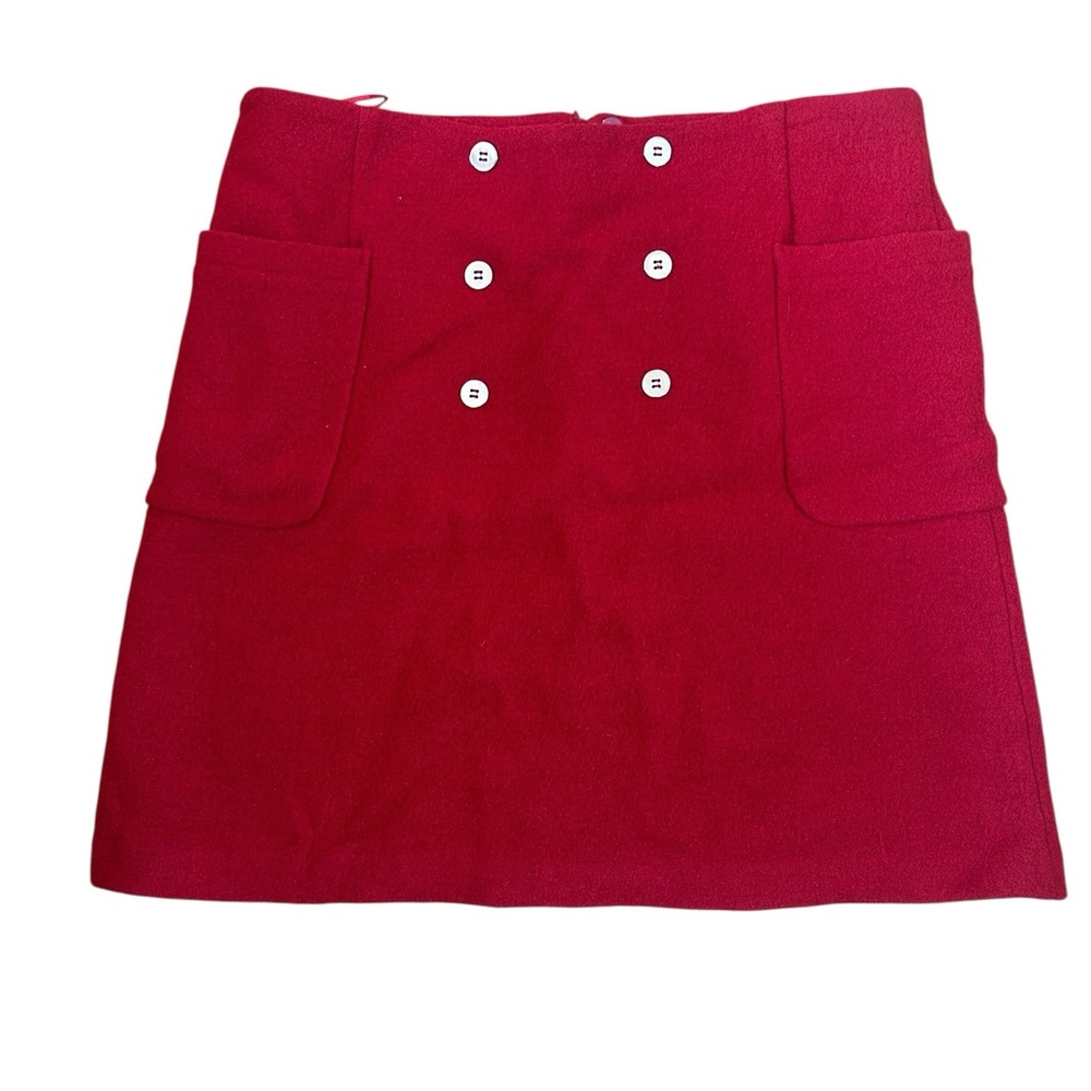 PURE Collection NWT Red Wool Skirt size Women’s 12